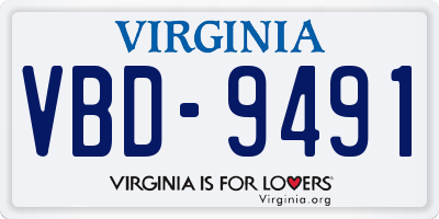 VA license plate VBD9491