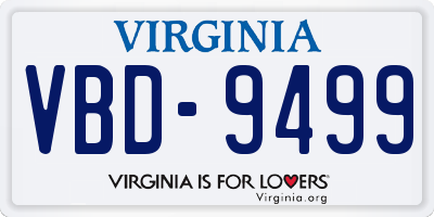 VA license plate VBD9499