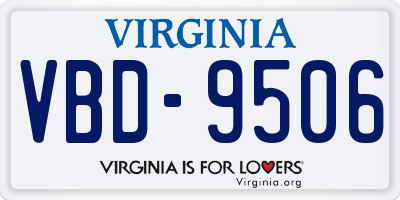 VA license plate VBD9506