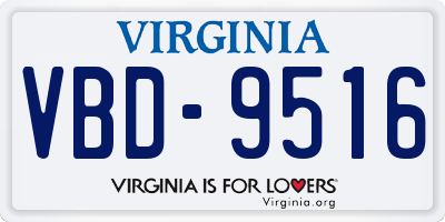 VA license plate VBD9516