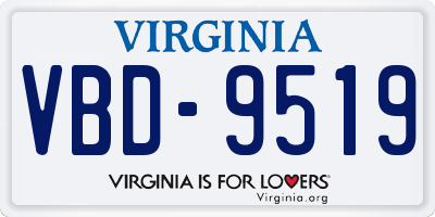 VA license plate VBD9519