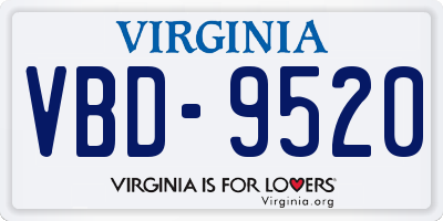 VA license plate VBD9520