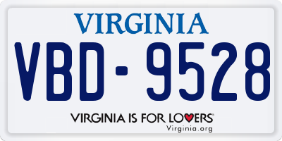 VA license plate VBD9528