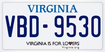 VA license plate VBD9530