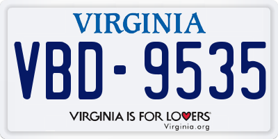 VA license plate VBD9535