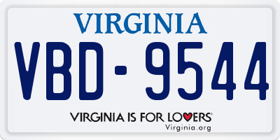 VA license plate VBD9544