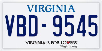 VA license plate VBD9545