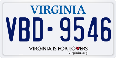 VA license plate VBD9546