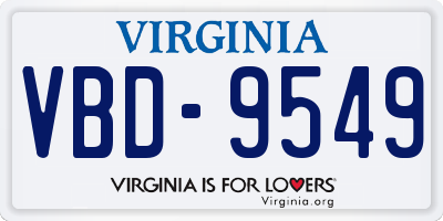 VA license plate VBD9549