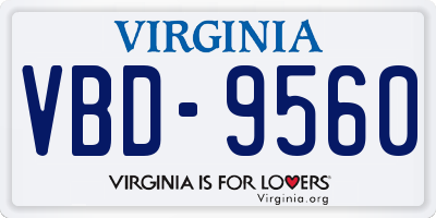 VA license plate VBD9560