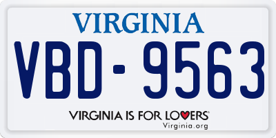 VA license plate VBD9563