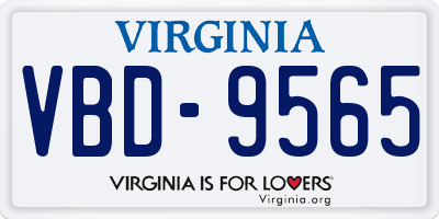 VA license plate VBD9565