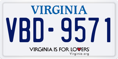 VA license plate VBD9571