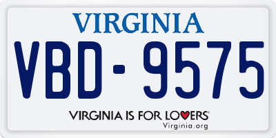 VA license plate VBD9575