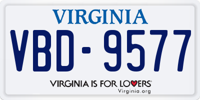 VA license plate VBD9577