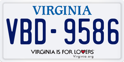 VA license plate VBD9586