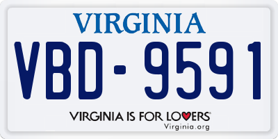 VA license plate VBD9591