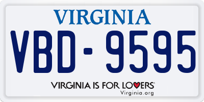 VA license plate VBD9595