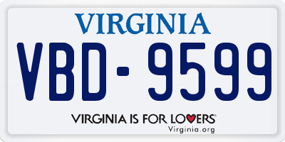 VA license plate VBD9599