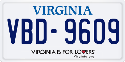 VA license plate VBD9609