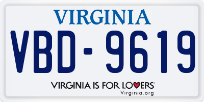 VA license plate VBD9619