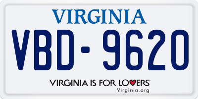VA license plate VBD9620