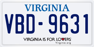 VA license plate VBD9631