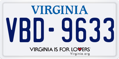 VA license plate VBD9633