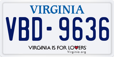 VA license plate VBD9636