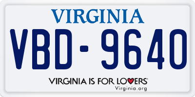 VA license plate VBD9640