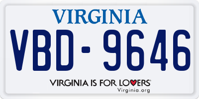 VA license plate VBD9646