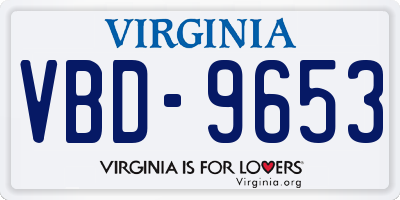 VA license plate VBD9653
