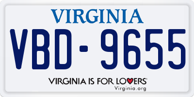 VA license plate VBD9655