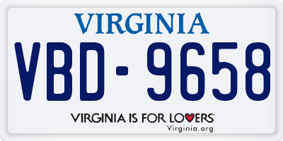 VA license plate VBD9658