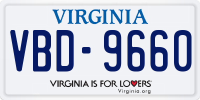 VA license plate VBD9660