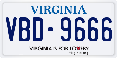 VA license plate VBD9666