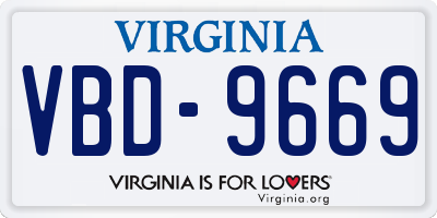 VA license plate VBD9669