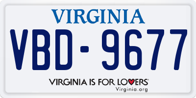 VA license plate VBD9677