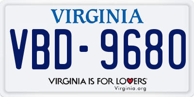 VA license plate VBD9680