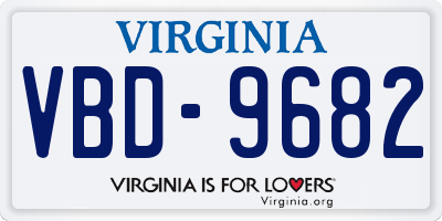 VA license plate VBD9682