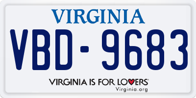VA license plate VBD9683