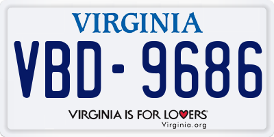 VA license plate VBD9686