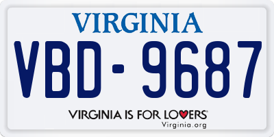 VA license plate VBD9687