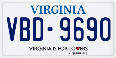 VA license plate VBD9690