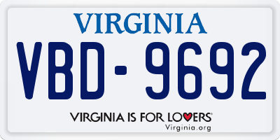 VA license plate VBD9692