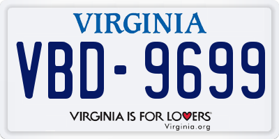 VA license plate VBD9699