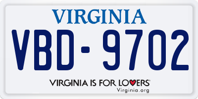 VA license plate VBD9702