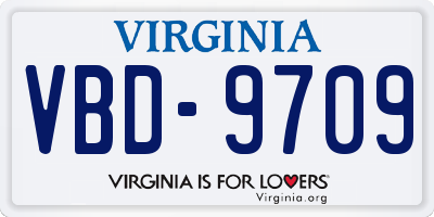 VA license plate VBD9709