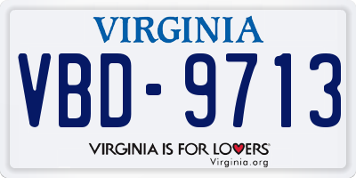 VA license plate VBD9713