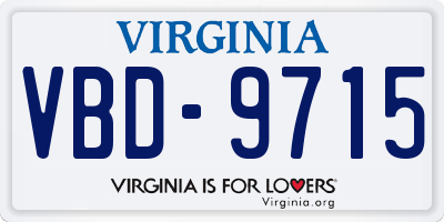 VA license plate VBD9715